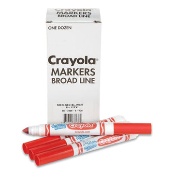 Crayola® Broad Line Washable Markers, Broad Bullet Tip, Red, 12-box freeshipping - TVN Wholesale